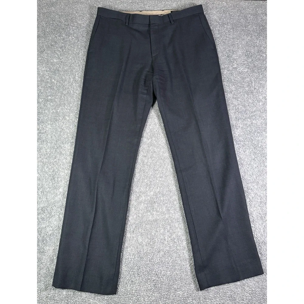 Banana Republic Mens Preppy Tailored Fit Blue Geometric Dress Pants Size 34x32